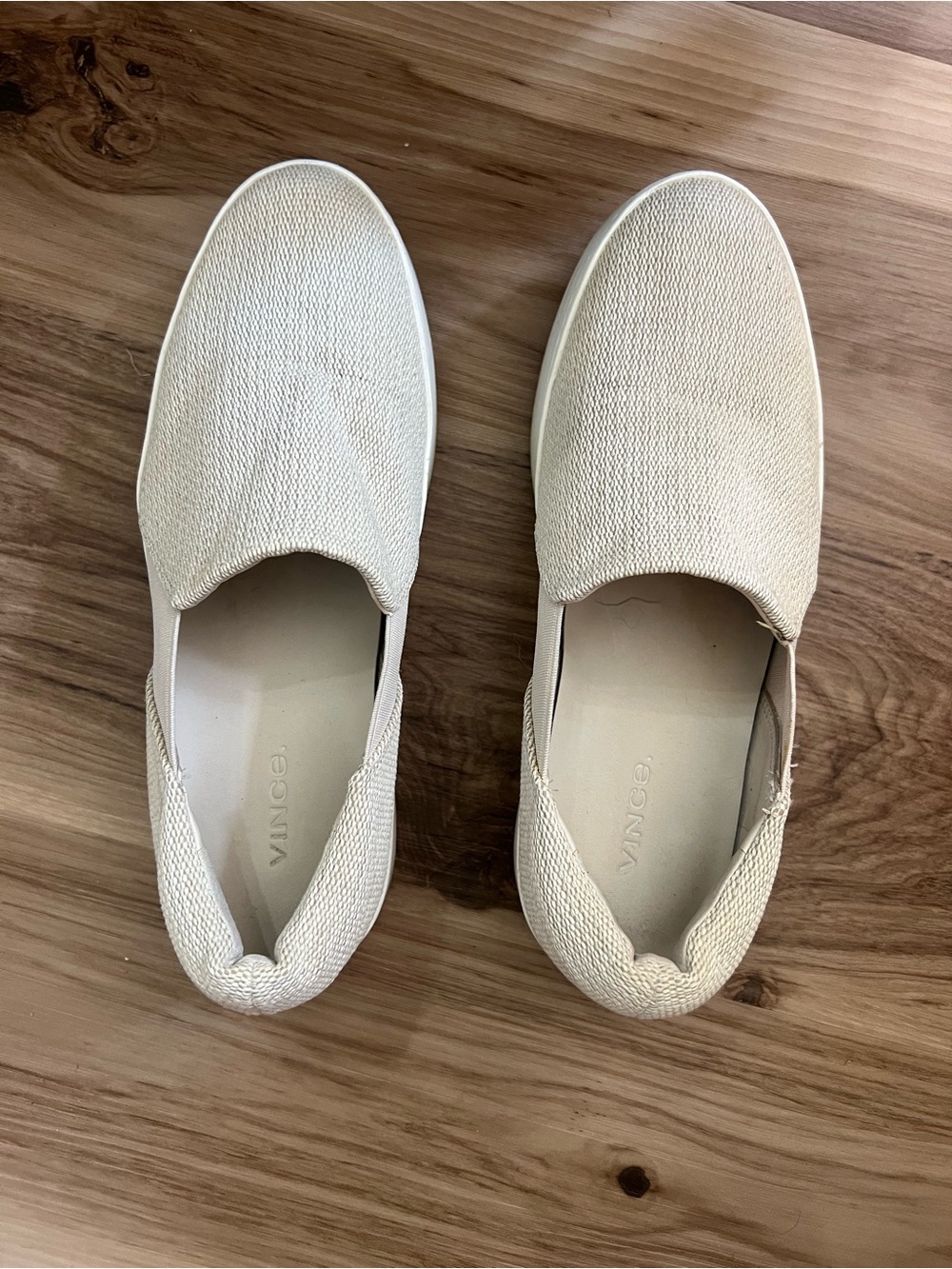 Vince Slip-On Knit Loafers in Cream